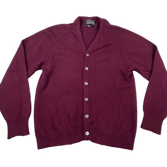 Vintage Sears Premium Lambs Wool Cardigan Sweater Grandpa Grunge Size‎ Medium - Picture 1 of 4